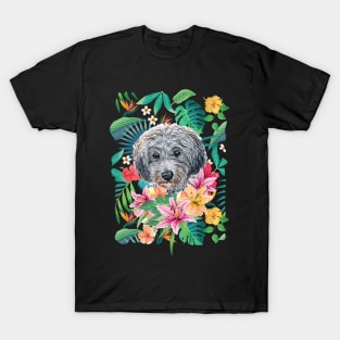 Tropical Gray Silver Toy Poodle 2 T-Shirt